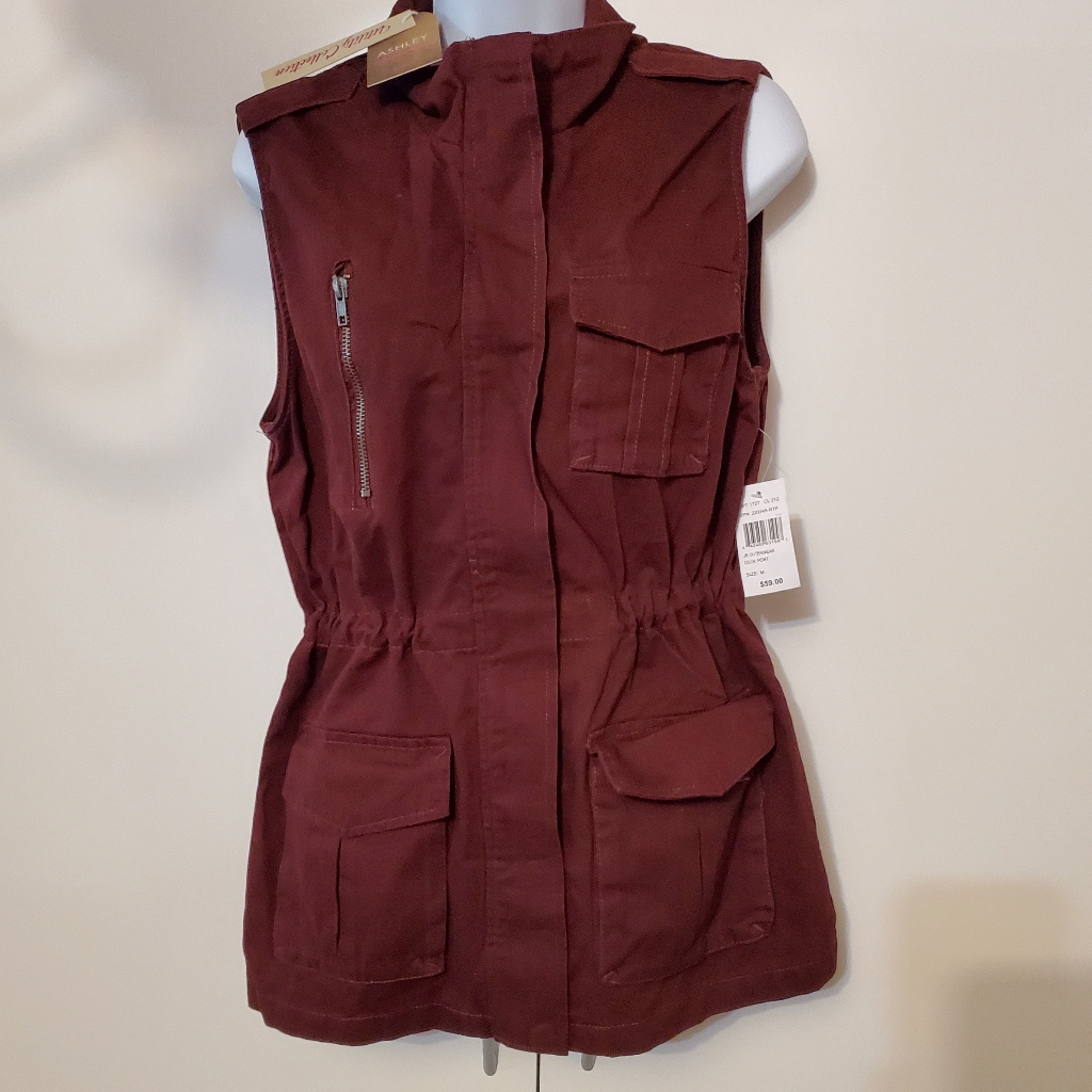 Nwt Drawstring Utility Vest Brand Ashley By 26 International